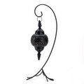 Black Lacy Cutout Floor Lantern